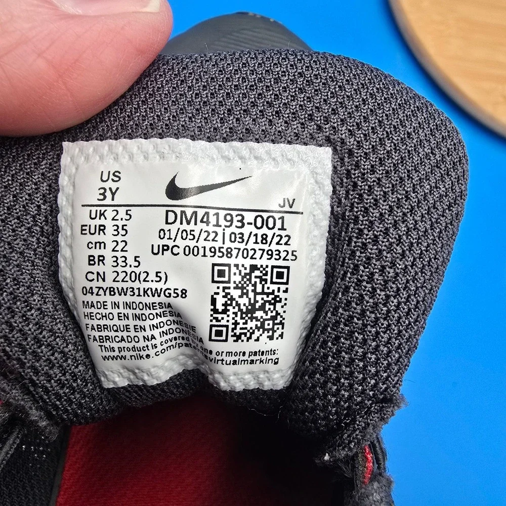 Nike Downshifter 12 Kids Black Red‎ Running Shoes Sneakers Size 3Y DM4193 001